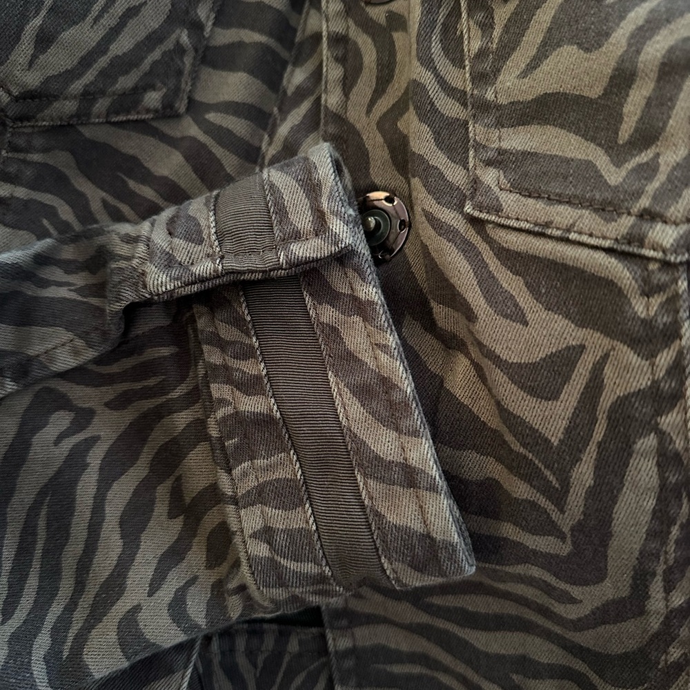 White House Black Market Zebra Print Jean Jacket - Brown and Black - Picture 5 of 5